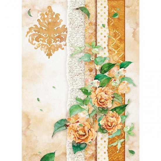 Ριζόχαρτο  21x29cm A4  Flowers for you ocher