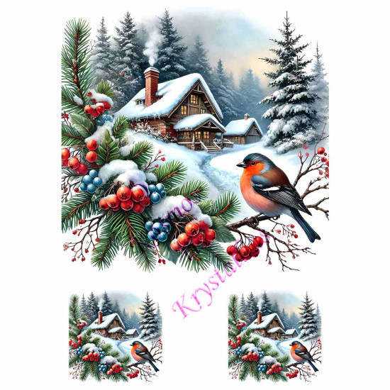 Ριζόχαρτο Χριστουγεννιάτικο A3 για ντεκουπάζ