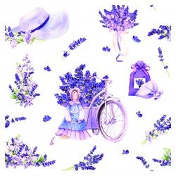 Χαρτοπετσέτα για Decoupage  Lavender Bouquets with Tilda Doll