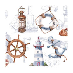 Χαρτοπετσέτα για decoupage, 1τεμ, Welcome Aboard