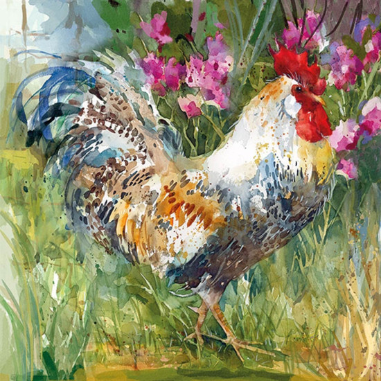 Χαρτοπετσέτα για decoupage, 1τεμ, Aquarell Rooster