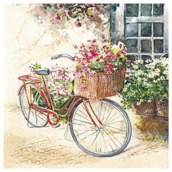 Χαρτοπετσέτα για Decoupage Flower bike, 1τεμ.