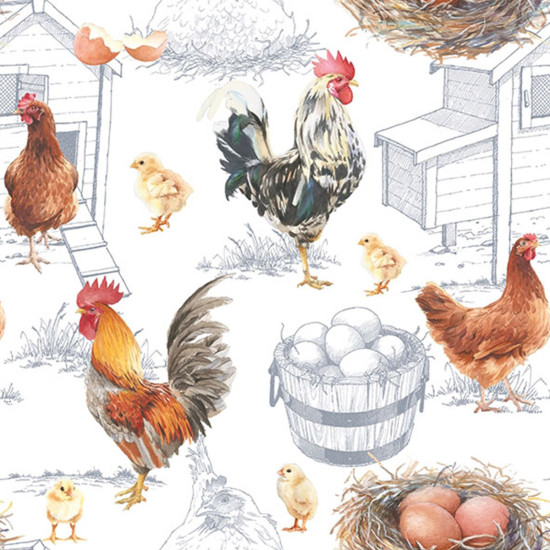 Χαρτοπετσέτα πασχαλινή για decoupage, 1τεμ, Chicken Farm