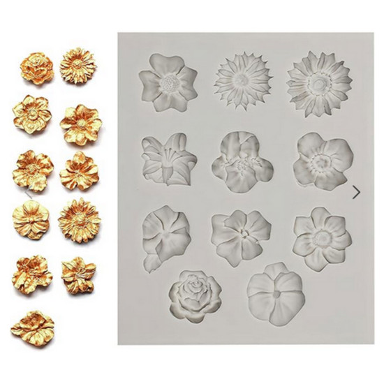 Καλούπι σιλικόνης, Λουλουδάκια, 11×8.8x1cm