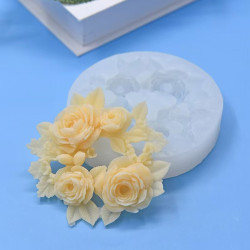 Καλούπι σιλικόνης, Στεφανάκι με λουλούδια, 8×8.5xY1.5cm