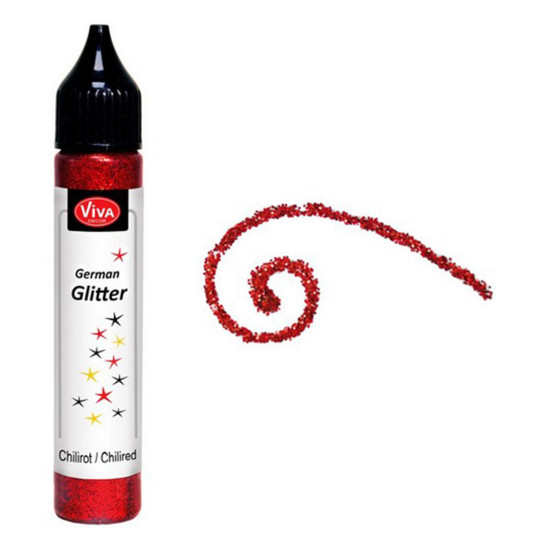 German-Glitter 28 ml, Viva Decor, Chili Red