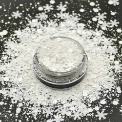 Χιονονιφάδες Chunky glitter 50gr, Λευκές