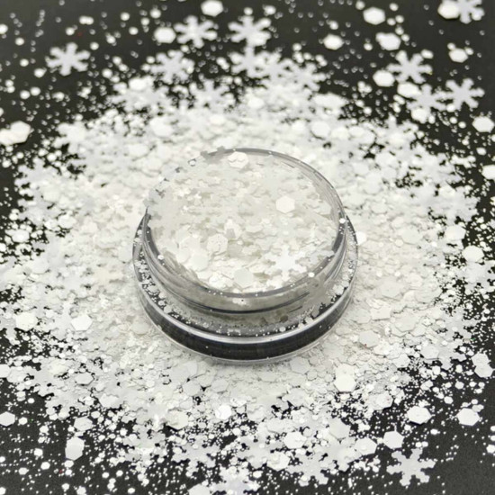 Χιονονιφάδες Chunky glitter 50gr, Λευκές