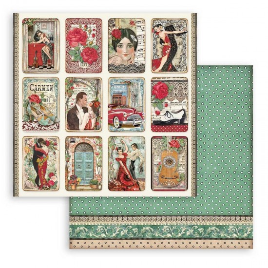 Χαρτί scrapbooking διπλής όψης 30x30cm Stamperia, Desire, Small cards