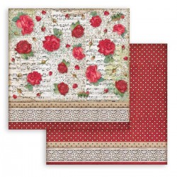Χαρτί scrapbooking διπλής όψης 30x30cm Stamperia, Desire, Rose texture