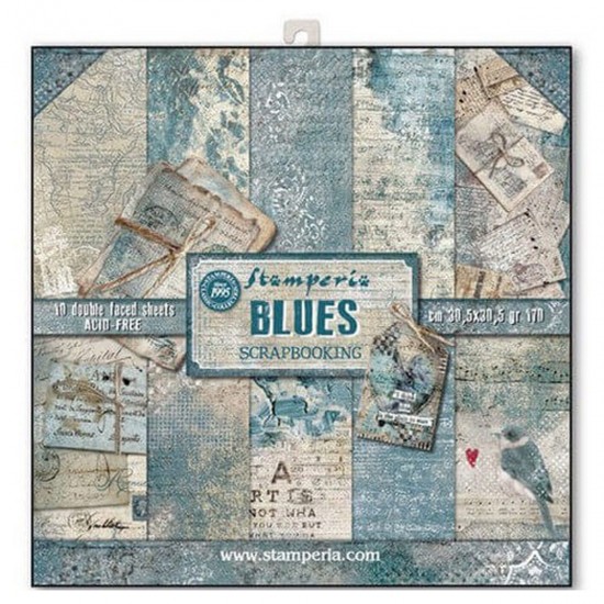 Χαρτιά scrapbooking 10τεμ – Blues 