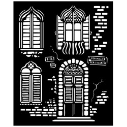 Thick Stencil Stamperia 20x25cm, Venice City of Art, Windows