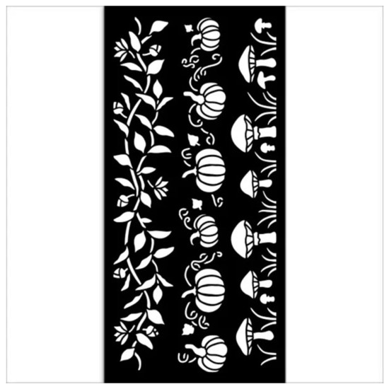 Thick Stencil Stamperia 12x25cm, Whispering woods, 3 μπορντούρες