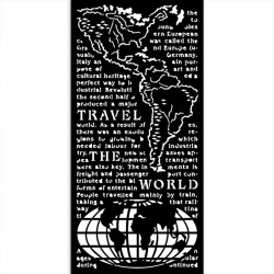 Thick Stencil Stamperia 12x25cm, Create Happiness, The World