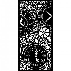 Thick Stencil Stamperia 12x25cm, Garden of Promises, Clock